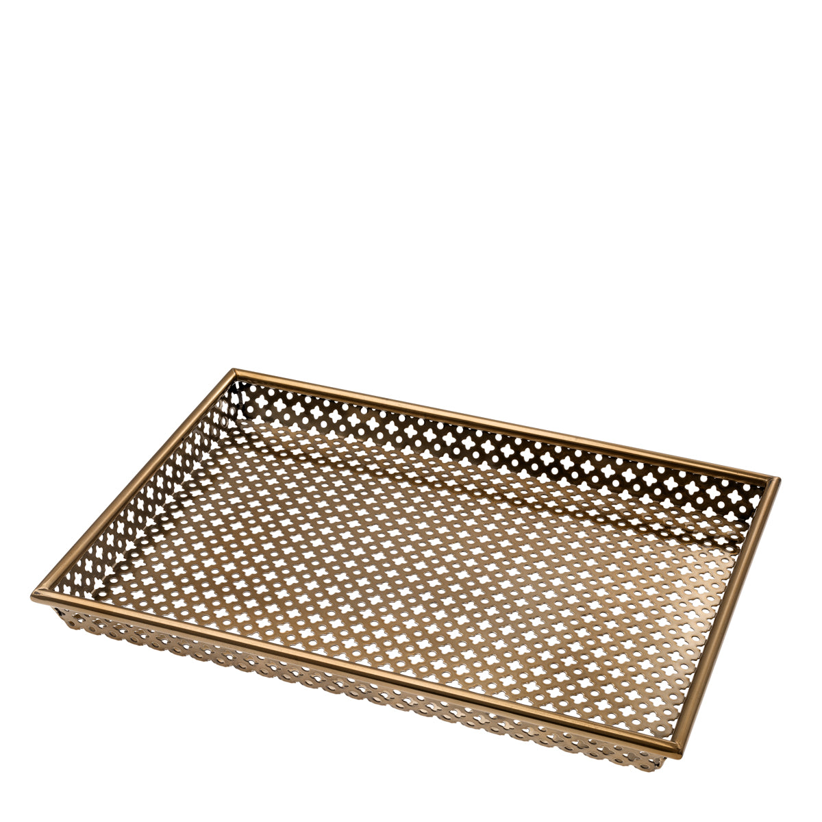 Eichholtz Tray Sirenuse rectangular S pattern, this functional rectangular tray with antique brass finish is ideal for serving drinks and