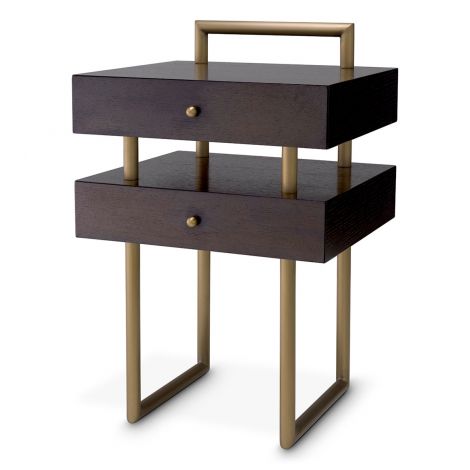 Brown Oak Side Table Bedini