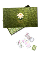Waterlily Collector's Edition Mahjong Box Set - green marbled acrylic box
