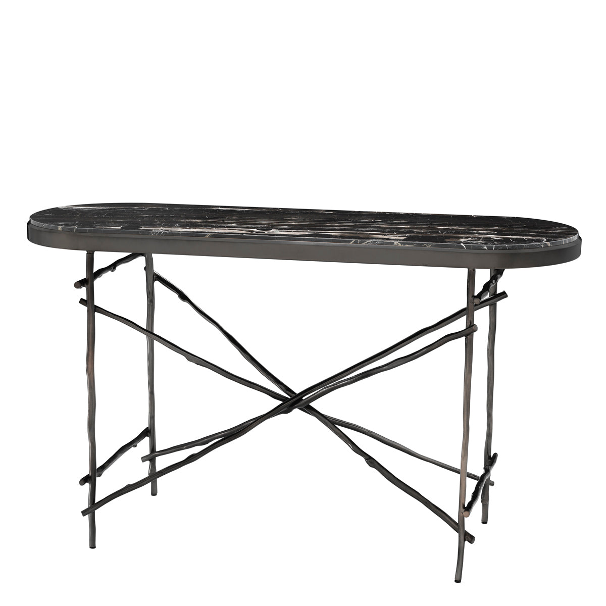 Eichholtz Console Table Tomasso bronze finish portoro marble Conjure up a royal atmosphere in your home with the first-rate Tomasso Console Table. Featurin