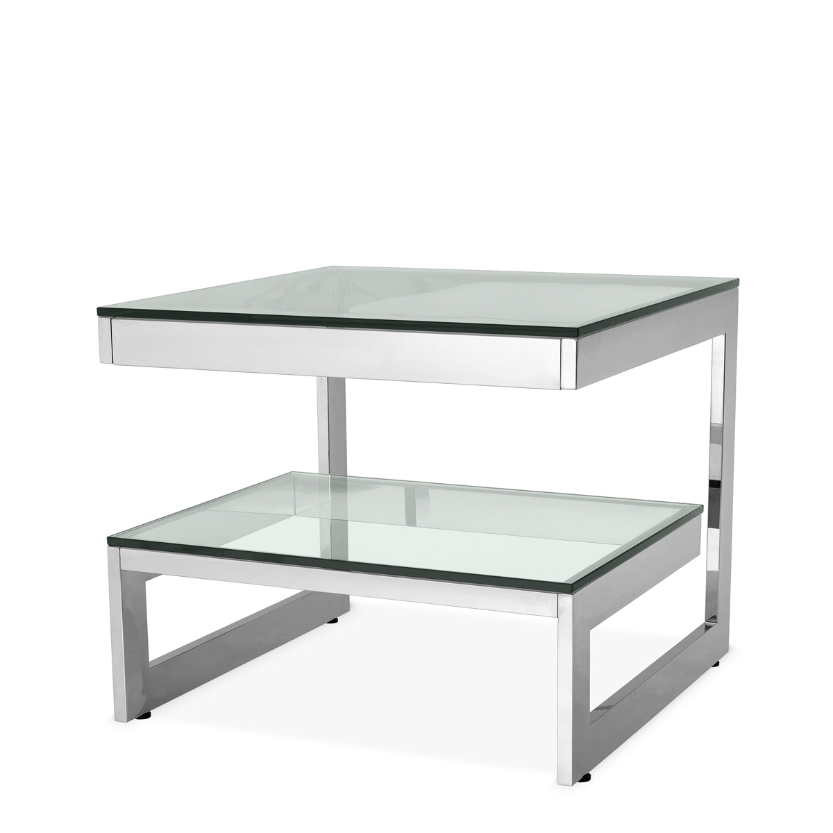 Eichholtz Side Table Gamma polished stainless steel Add a touch of timeless beauty to your interior with the Gamma Side Table. With its clean graphic li