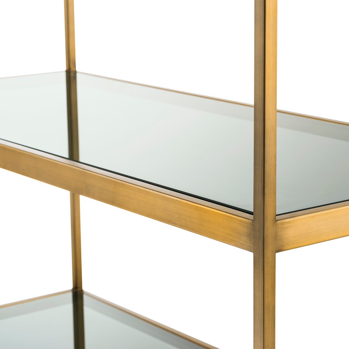 Eichholtz Cabinet Omega brushed brass finish smoke glass Bring industrial sophistication into your décor with the Omega Cabinet. Comprising a sleek yet stu