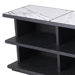 Eichholtz Cabinet Miguel L charcoal grey oak veneer The charcoal grey oak veneer Miguel Dresser with Italian bianco lilac marble top will look great in