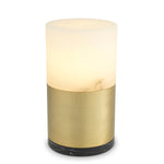Eichholtz Table Lamp McLean ø 20 cm alabaster antique brass finish Aesthetically pleasing due to its understated design, the large McClean table lamp fits