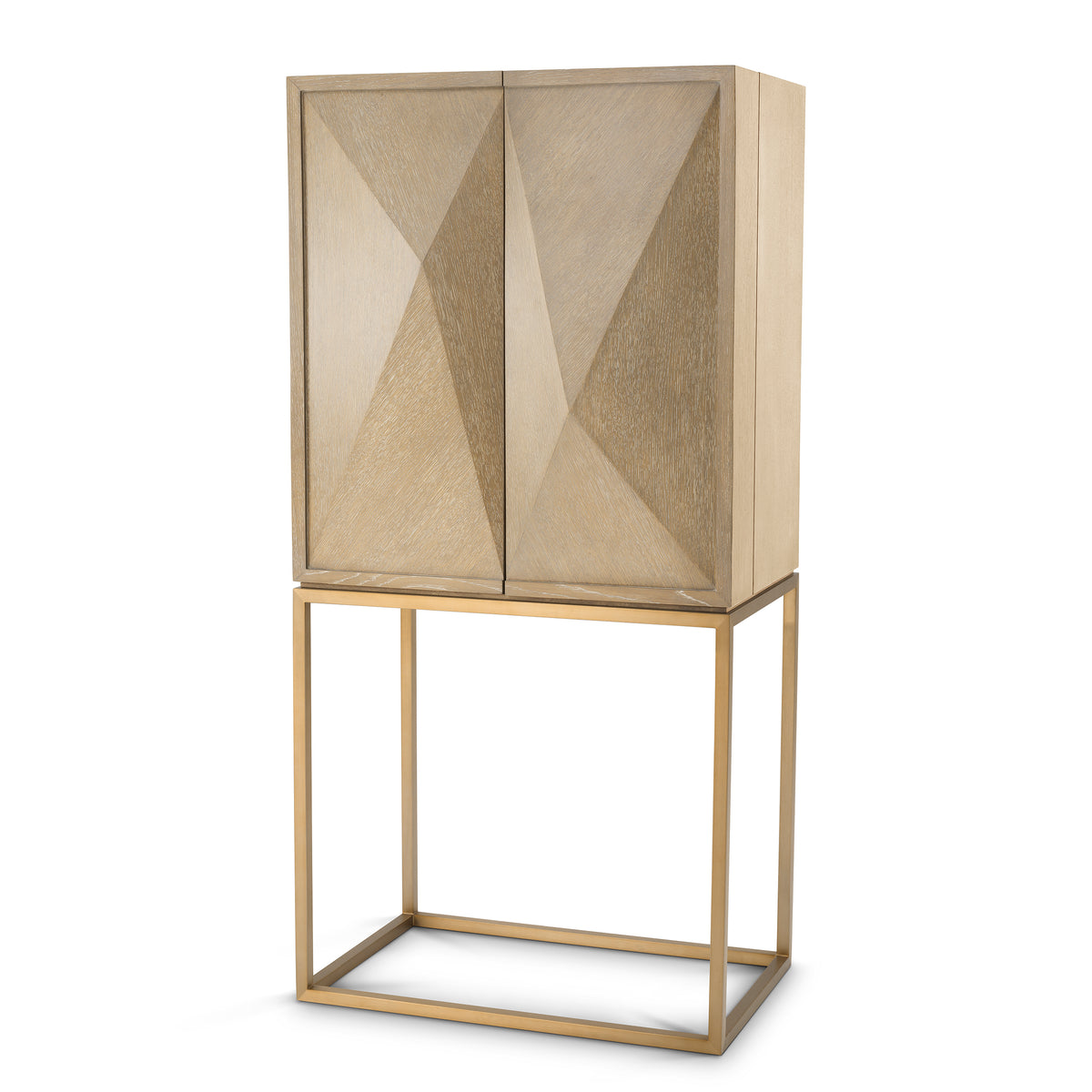 Eichholtz Bar Cabinet Highland washed oak veneer Present your collection of liquors and wines in the Mid-Century Modern style Bar Cabinet Highland. W