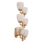 Eichholtz Wall Lamp Valerius alabaster antique brass finish Featuring a clean-lined candelabra style frame and round base in an antique brass finish, Wall