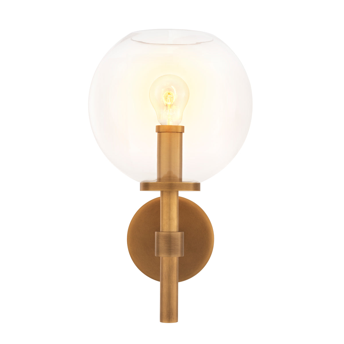 Eichholtz Wall Lamp Jade antique brass finish glass Illuminate your interior in contemporary style with the Jade Wall Lamp. This lovely indoor sconce is