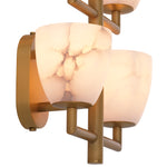 Eichholtz Wall Lamp Valerius alabaster antique brass finish Featuring a clean-lined candelabra style frame and round base in an antique brass finish, Wall