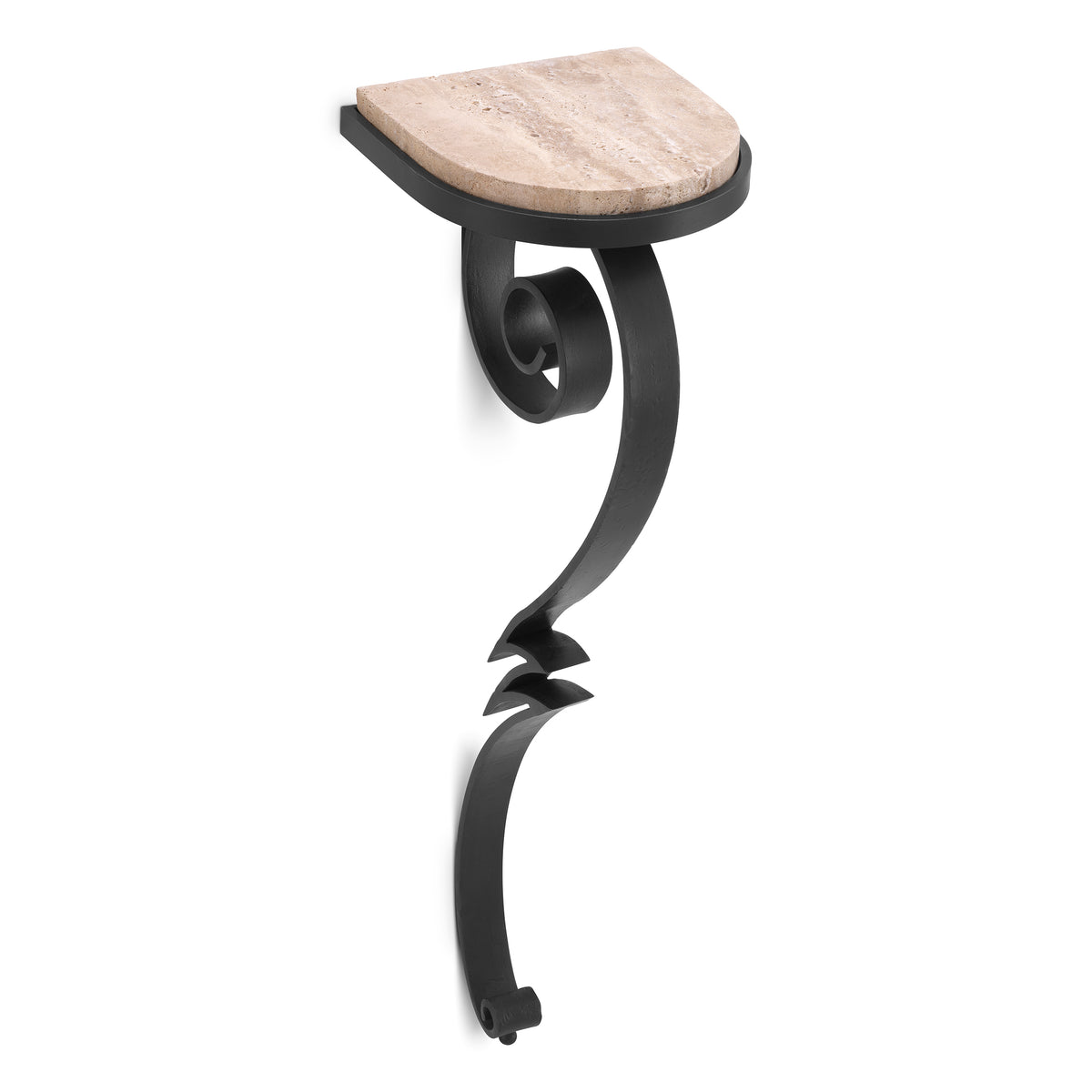 Eichholtz Wall Console Ophira gunmetal finish travertine The Ophira Wall Console is a captivating addition to any space, offering a perfect balance of cont