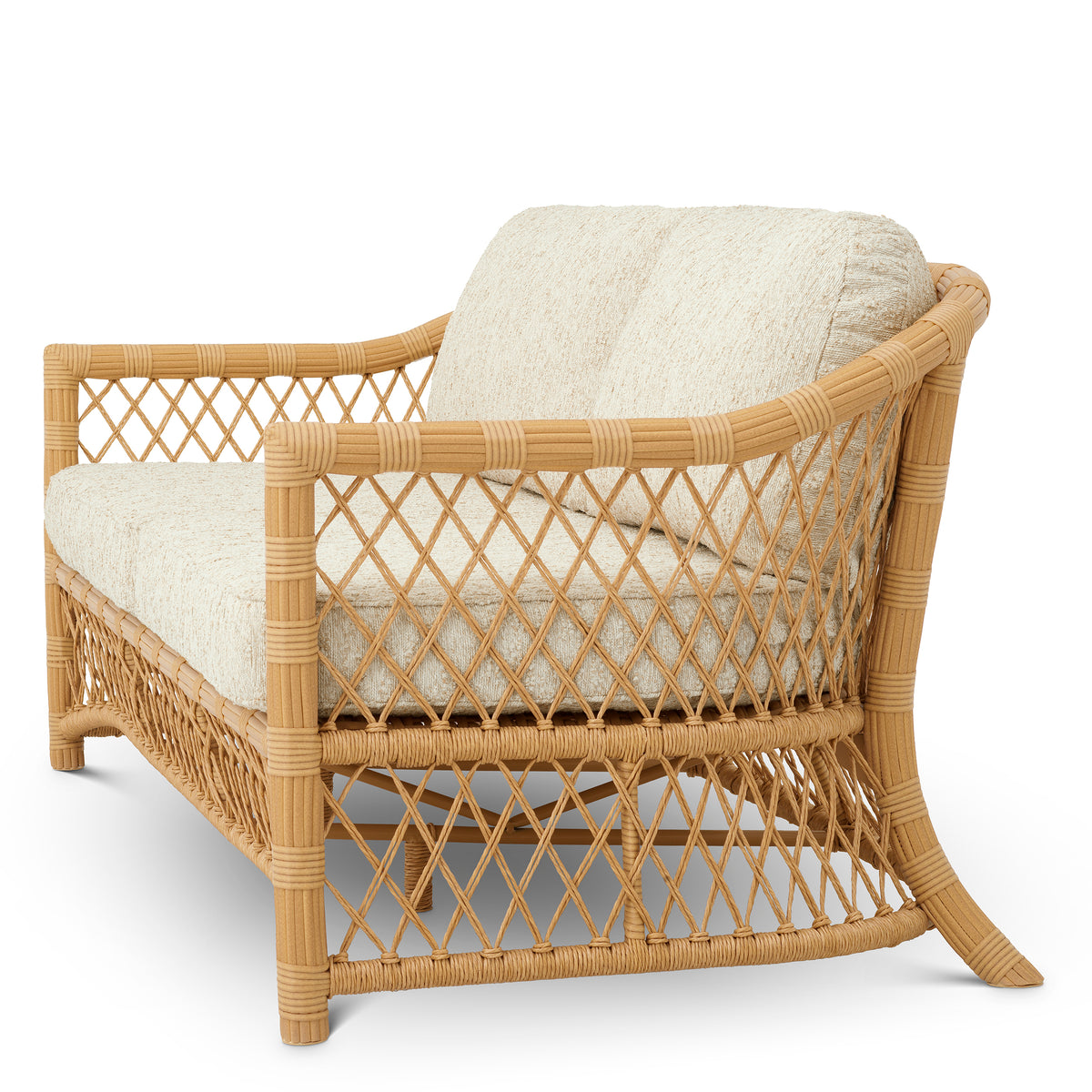 Eichholtz Outdoor Sofa Riverton faux rattan arden natural Transform alfresco lounging with the Outdoor Sofa Riverton in natural faux rattan and Arden natural- 5