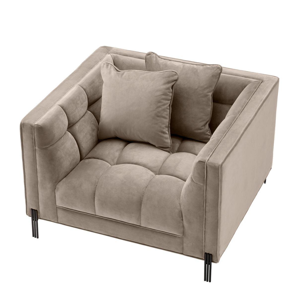 Eichholtz Chair Sienna savona greige velvet The sumptuous Sienna Chair pairs comfort with high-style. Featuring a t-shape, its backrest forms a