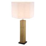 Eichholtz Table Lamp Viggo antique brass finish incl shade With no less than 96 solid square antique brass finish tubes mounted on a marble base, Table Lam