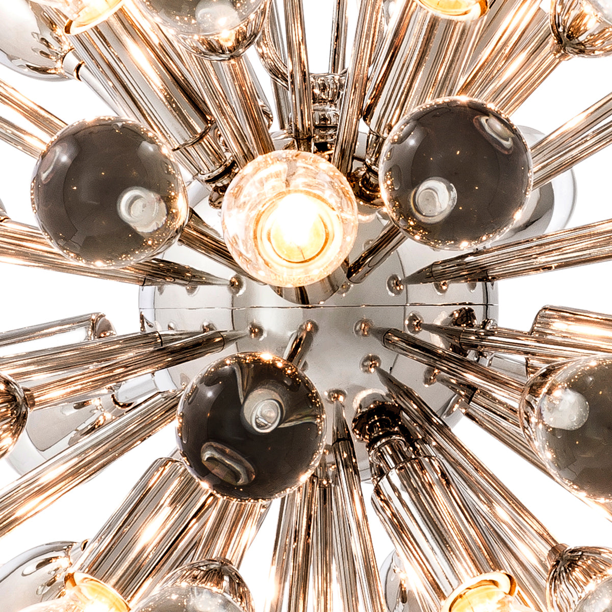 Eichholtz Chandelier Anto S nickel finish Let the sun shine in with the enchanting Anto S Chandelier. Strikingly modern, this beautiful ceilin