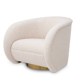 Eichholtz Swivel Chair Cristo bouclé cream Enjoy the soft embrace of the curvy Chair Cristo in our faux fur bouclé cream fabric with a round br