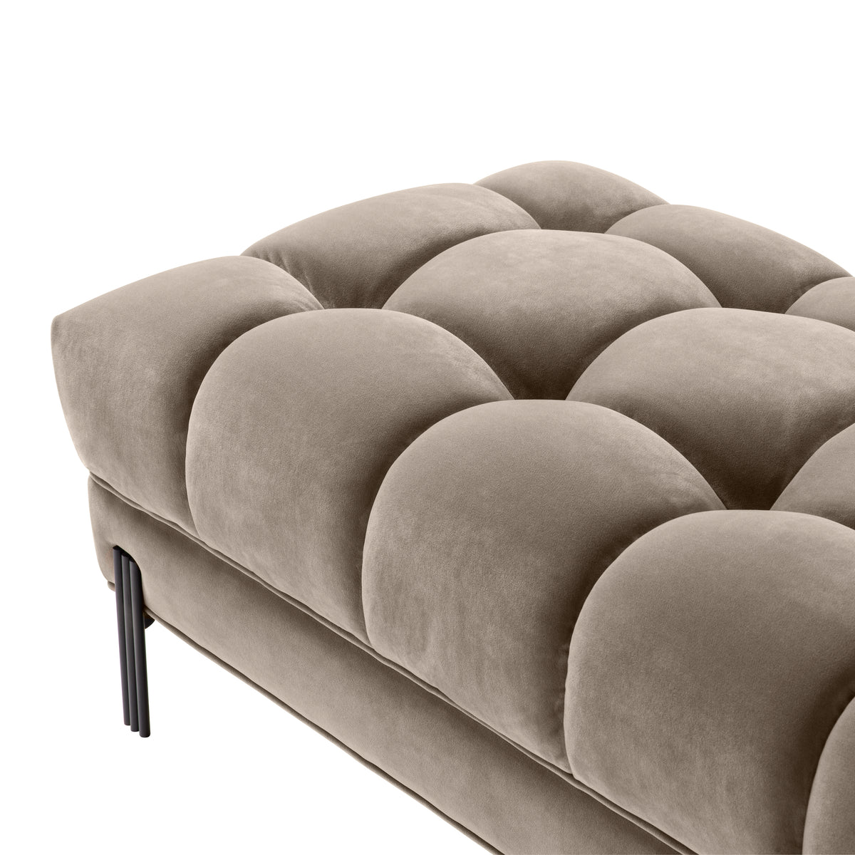 Eichholtz Bench Sienna savona greige velvet The sumptuous Sienna Bench pairs comfort with high-style. This elegant modern long seat comes in a t