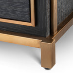 Eichholtz Nightstand Hazel charcoal grey oak veneer Nightstand Hazel is a chic and organised bedside table. Wrapped in a charcoal oak veneer casing and
