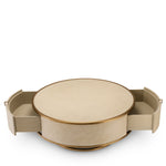 Eichholtz Coffee Table Napa Valley woven washed oak veneer Pairing Bauhaus style with a Mid-Century Modern look, the beautiful drum-shaped Napa Valley Coff
