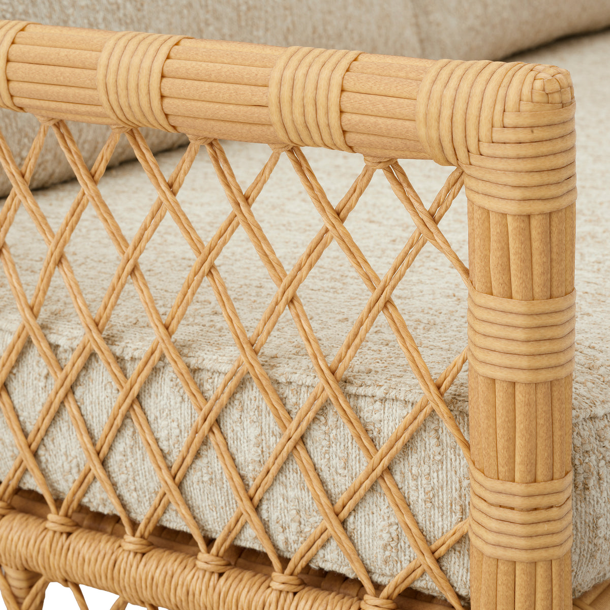 Eichholtz Outdoor Sofa Riverton faux rattan arden natural Transform alfresco lounging with the Outdoor Sofa Riverton in natural faux rattan and Arden natural- 8