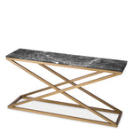 Eichholtz Console Table Criss Cross brushed brass finish grey marble Eichholtz presents the Console Table Criss Cross, a refined fusion of geometric design