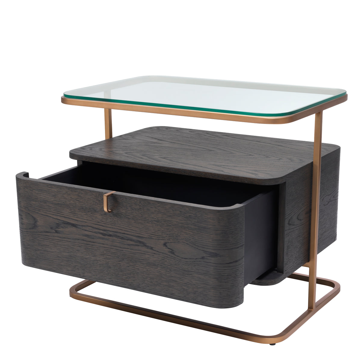 Eichholtz Nightstand Augusto mocha crown oak veneer With its seductive curves and vintage look, the 1-drawer Augusto Nightstand is a must-have in your b