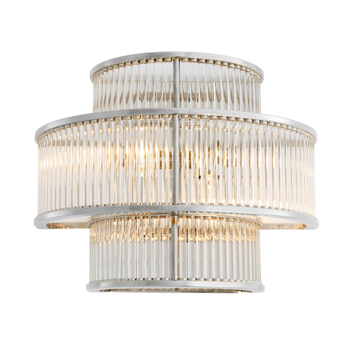 Eichholtz Wall Lamp Mancini nickel finish Set the mood for mellow moments with the Art Deco inspired Mancini Wall Lamp. By pairing classic des