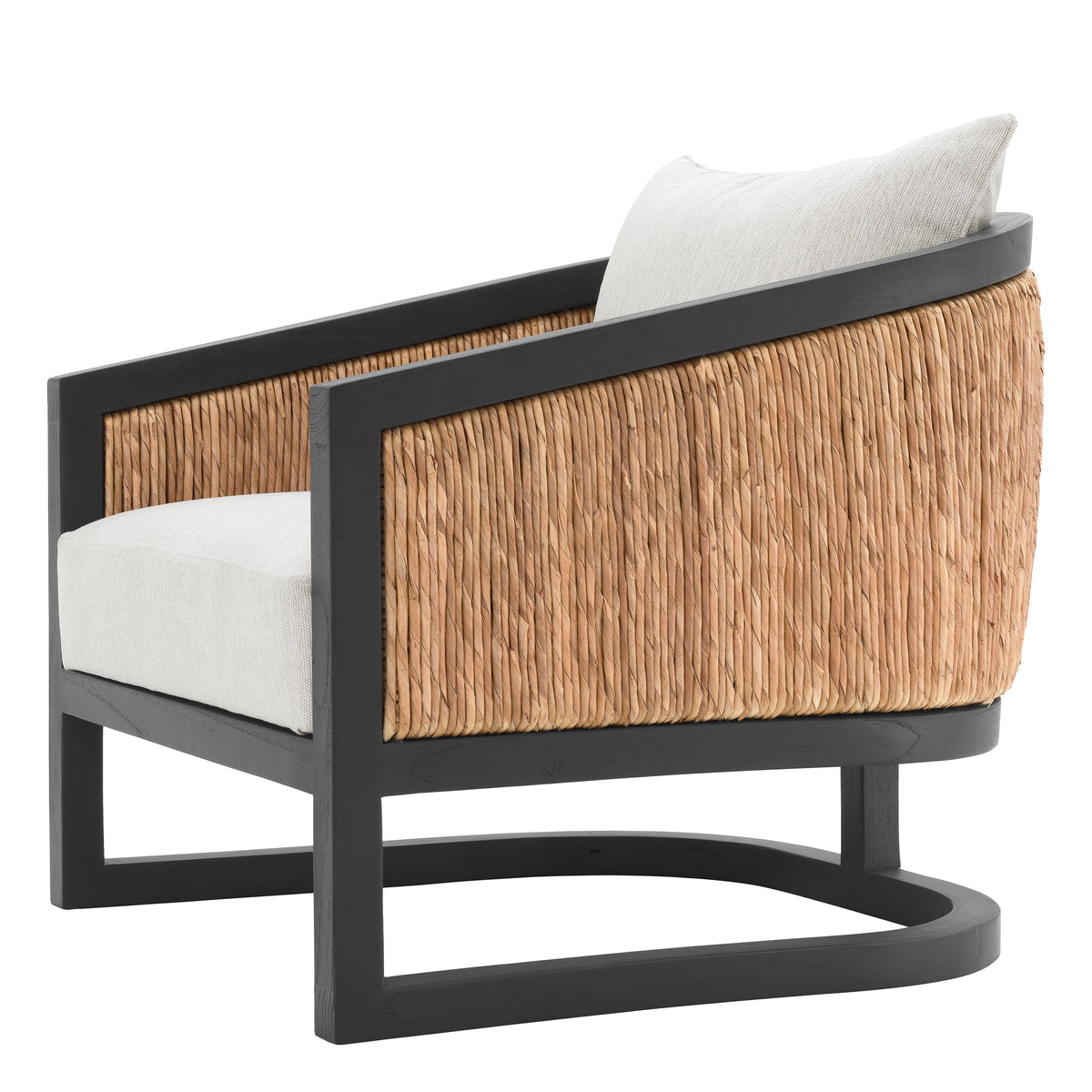Eichholtz Chair Aruba classic black finish natural sea grass sentier cream The Chair Aruba is the definition of where natural materials meet a modern aesthetic. The classic bl - 4
