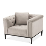 Eichholtz Chair Cesare pebble grey Inspired by the classic Chesterfield furniture, the Cesare Chair in pebble grey upholstery offers a