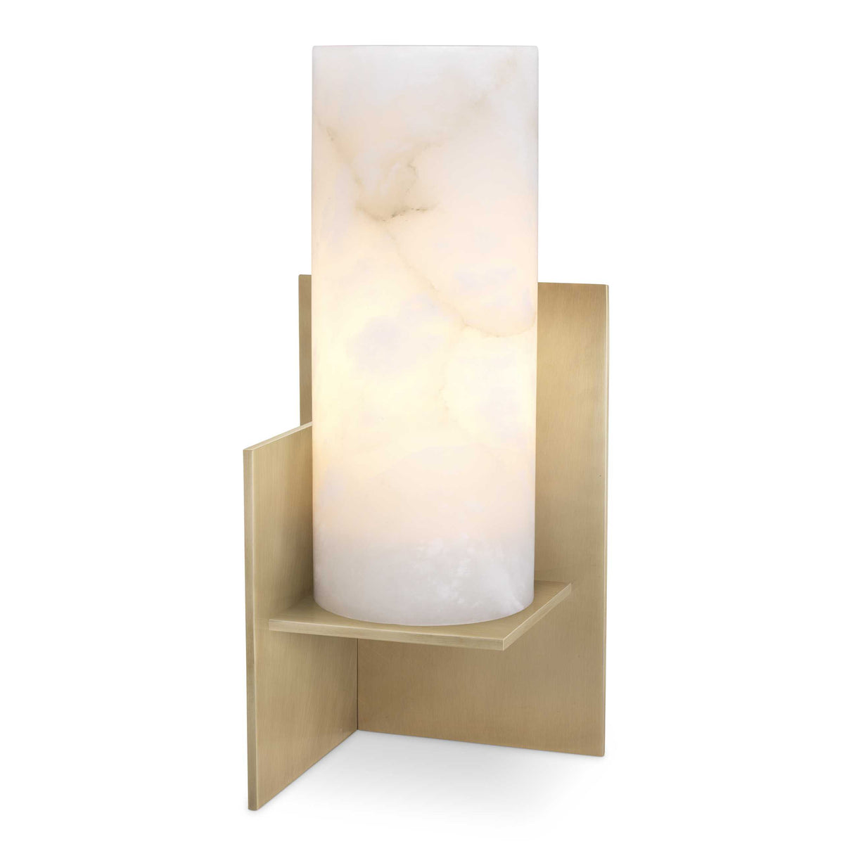Eichholtz Table Lamp Frisco antique brass finish alabaster Handcrafted by skilled artisans, Table Lamp Frisco stands out for its geometric design. Bring co