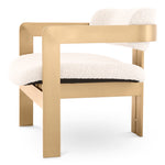 Eichholtz Chair Donato brushed brass finish bouclé cream Architectural design meets luxe materials in the statement Donato Chair. Cream bouclé wraps around
