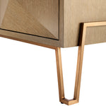 Eichholtz Dresser Highland washed oak veneer The washed oak veneer Highland Cabinet combines a brushed brass finished frame with washed oak venee