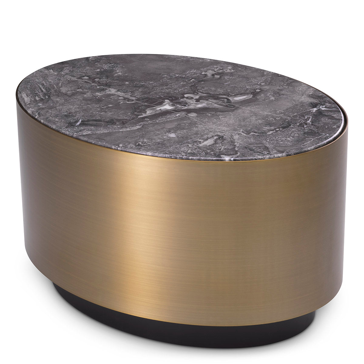 Eichholtz Side Table Porter oval brushed brass finish grey marble Designed with elegance in mind, Side Table Porter will elevate the style of your abode. F