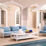 Eichholtz Outdoor Coffee Table Bell Rive rectangular white Made from heavy duty materials, the rectangular Bell Rive Coffee Table is a stylish addition to