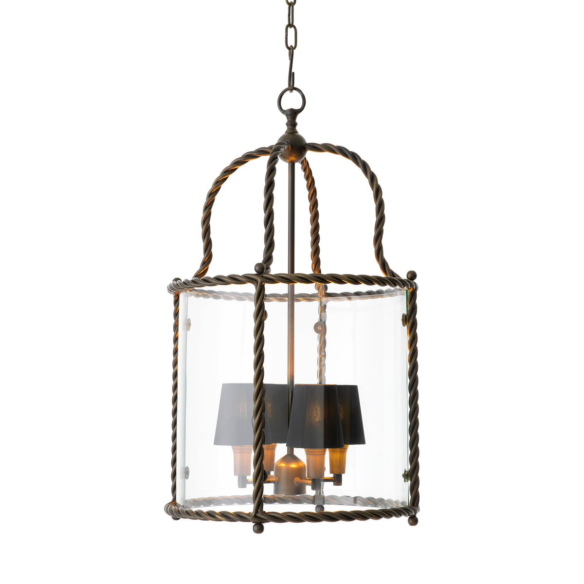 Eichholtz Pendant Preston bronze highlight finish incl black shades Discover the Pendant Preston in bronze highlight finish, a handmade lantern-style pendant where a tw