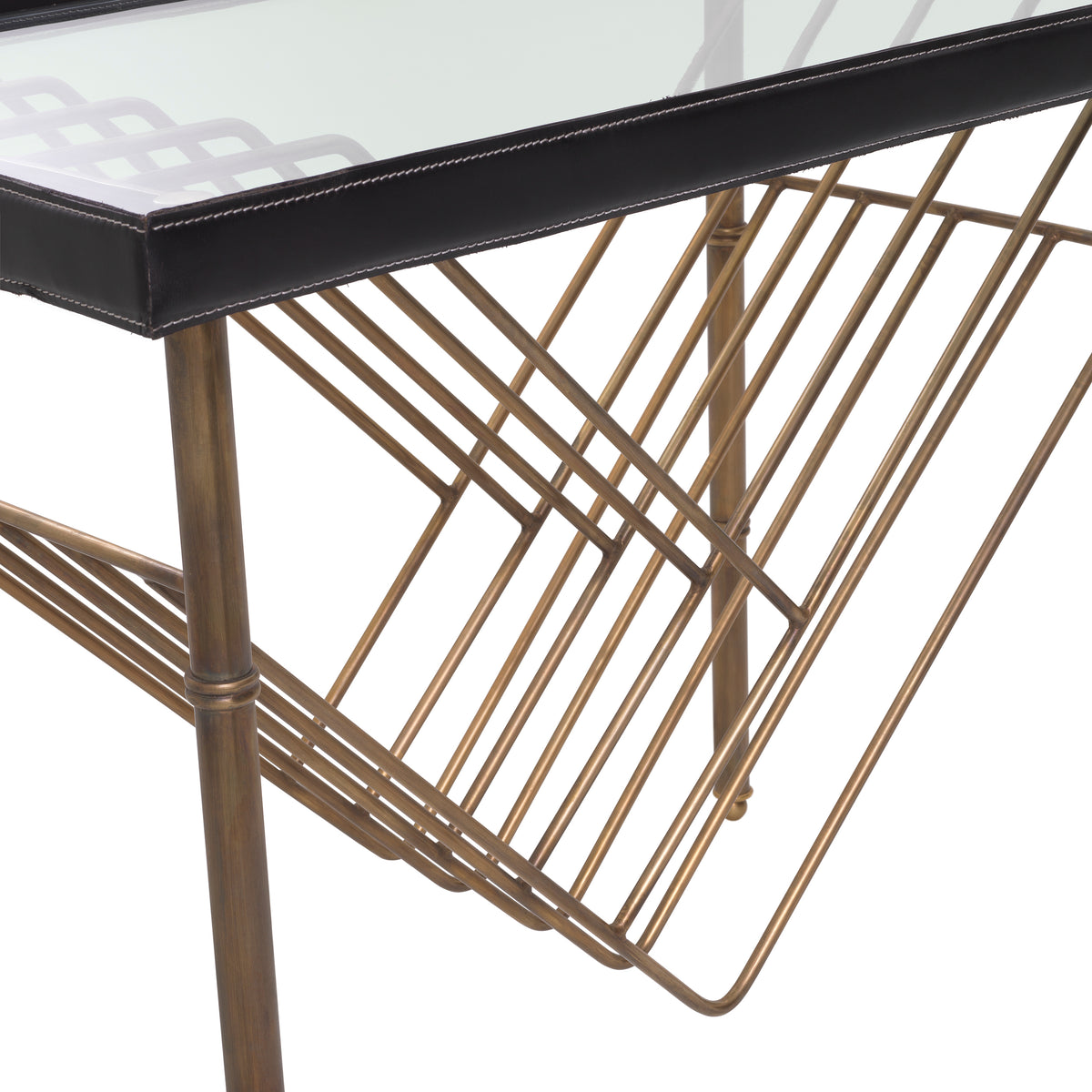 Eichholtz Side Table Princess with magazine rack black leather The Princess Side Table Princes is the epitome of lavishness and refinement. Crafted with me