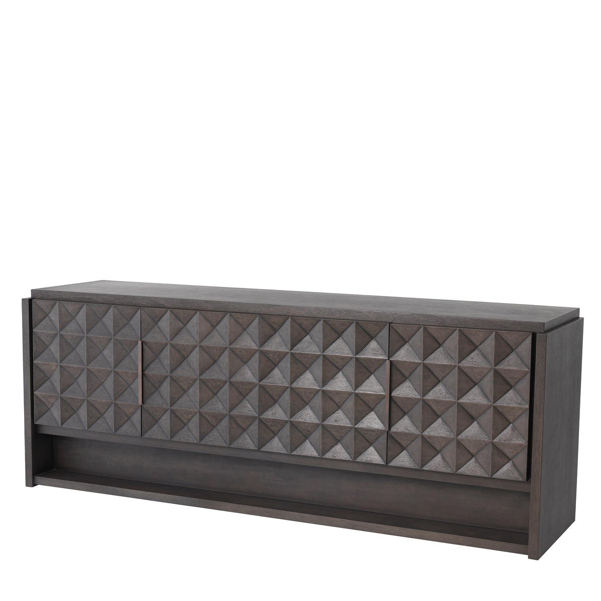 Eichholtz Dresser Jane mocha meranti 4 doors With its beautiful marquetry and antique brass finish handles, the Jane Dresser will give your inter