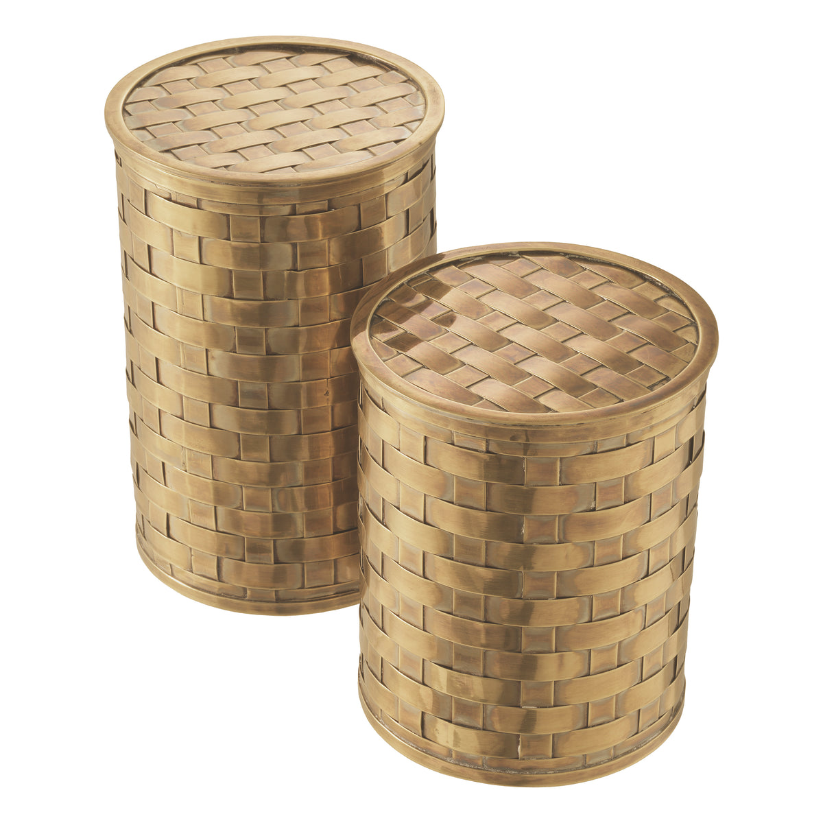 Eichholtz Box Lausanne vintage brass finish set of 2 Distinctive and sophisticated, this 2-piece set of Lausanne Boxes is ideal for adding texture and a