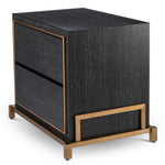 Eichholtz Nightstand Hazel charcoal grey oak veneer Nightstand Hazel is a chic and organised bedside table. Wrapped in a charcoal oak veneer casing and