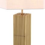 Eichholtz Table Lamp Viggo antique brass finish incl shade With no less than 96 solid square antique brass finish tubes mounted on a marble base, Table Lam