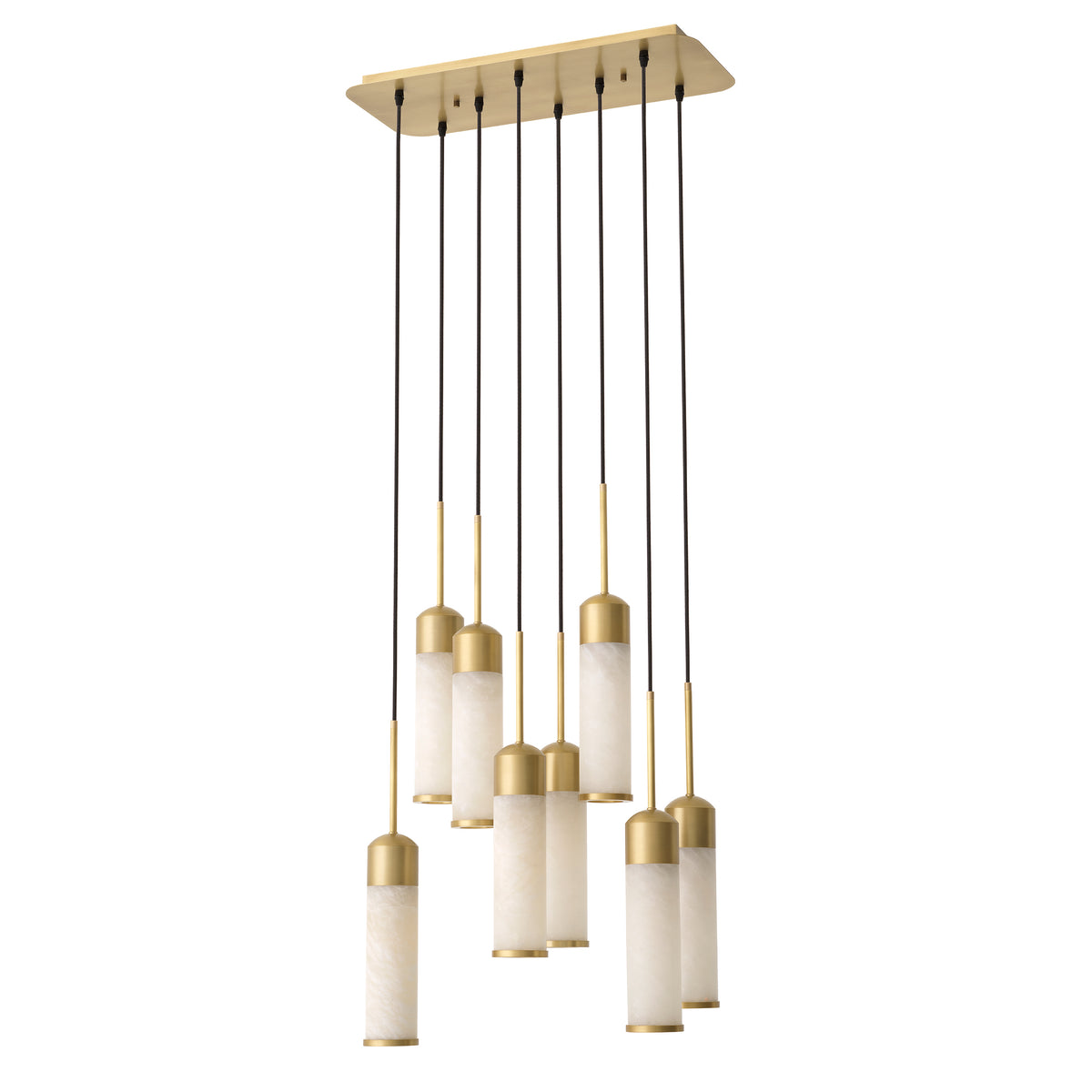 Eichholtz Chandelier Eos antique brass finish alabaster The 8-light cluster Chandelier Eos will make any private or public space more interesting and attra