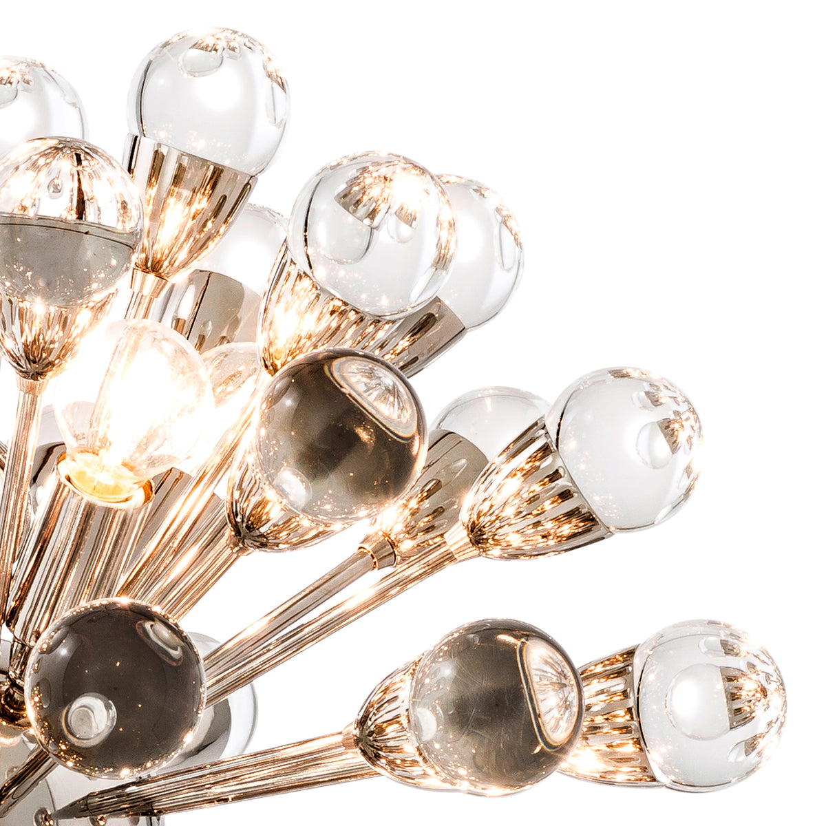 Eichholtz Chandelier Anto S nickel finish Let the sun shine in with the enchanting Anto S Chandelier. Strikingly modern, this beautiful ceilin