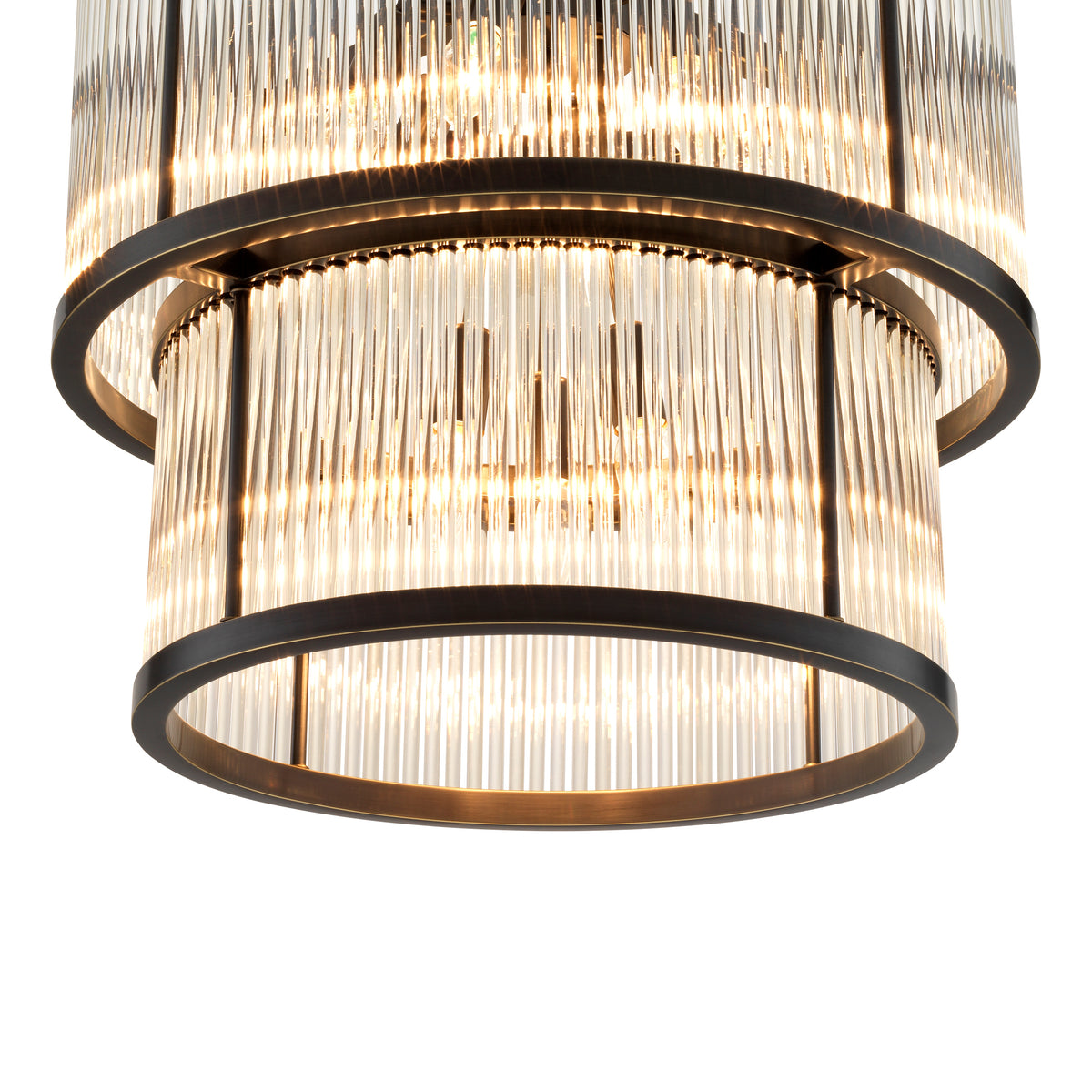 Eichholtz Chandelier Pasadena bronze highlight finish Set the mood for mellow moments with the Art Deco inspired Pasadena Chandelier. By pairing classic d
