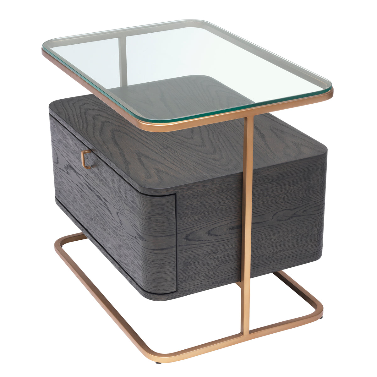 Eichholtz Nightstand Augusto mocha crown oak veneer With its seductive curves and vintage look, the 1-drawer Augusto Nightstand is a must-have in your b