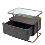 Eichholtz Nightstand Augusto mocha crown oak veneer With its seductive curves and vintage look, the 1-drawer Augusto Nightstand is a must-have in your b