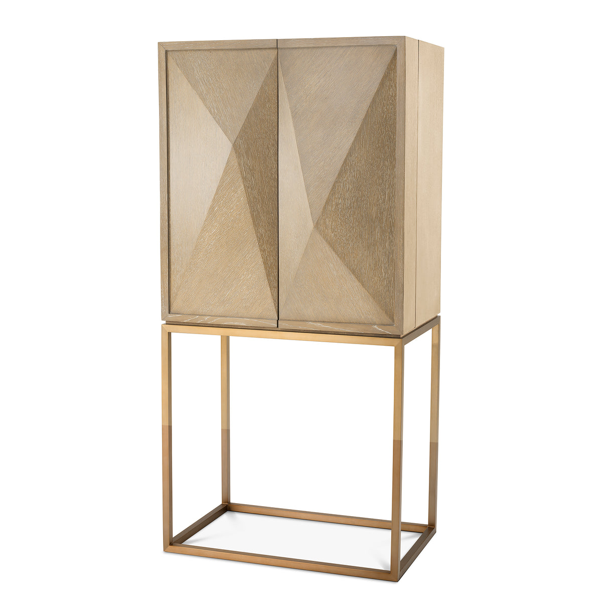Eichholtz Bar Cabinet Highland washed oak veneer Present your collection of liquors and wines in the Mid-Century Modern style Bar Cabinet Highland. W