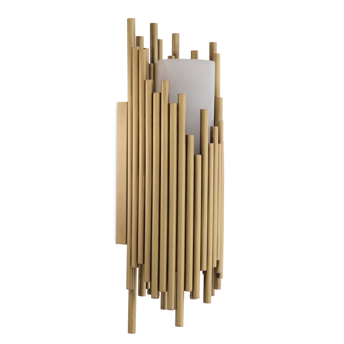 Eichholtz Wall Lamp Bartoli antique brass finish alabaster Hang a statement piece on your wall with Wall Lamp Bartoli. This striking designer lamp features