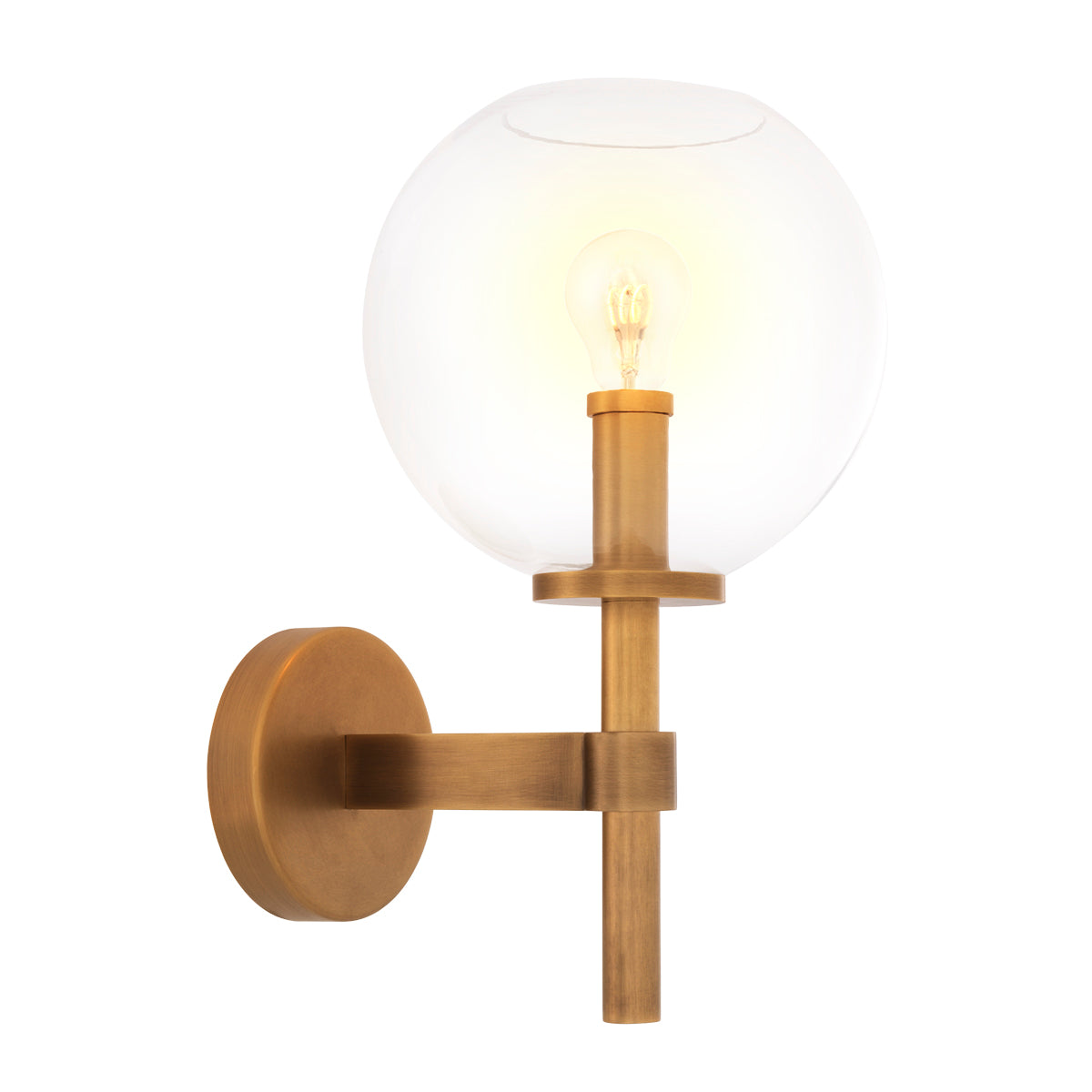 Eichholtz Wall Lamp Jade antique brass finish glass Illuminate your interior in contemporary style with the Jade Wall Lamp. This lovely indoor sconce is
