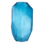 Eichholtz Vase Fly S blue A surface with geometric planes and a matte finish makes the blue Fly S Vase a stylish accent for an