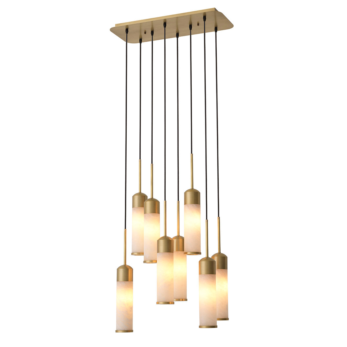 Eichholtz Chandelier Eos antique brass finish alabaster The 8-light cluster Chandelier Eos will make any private or public space more interesting and attra