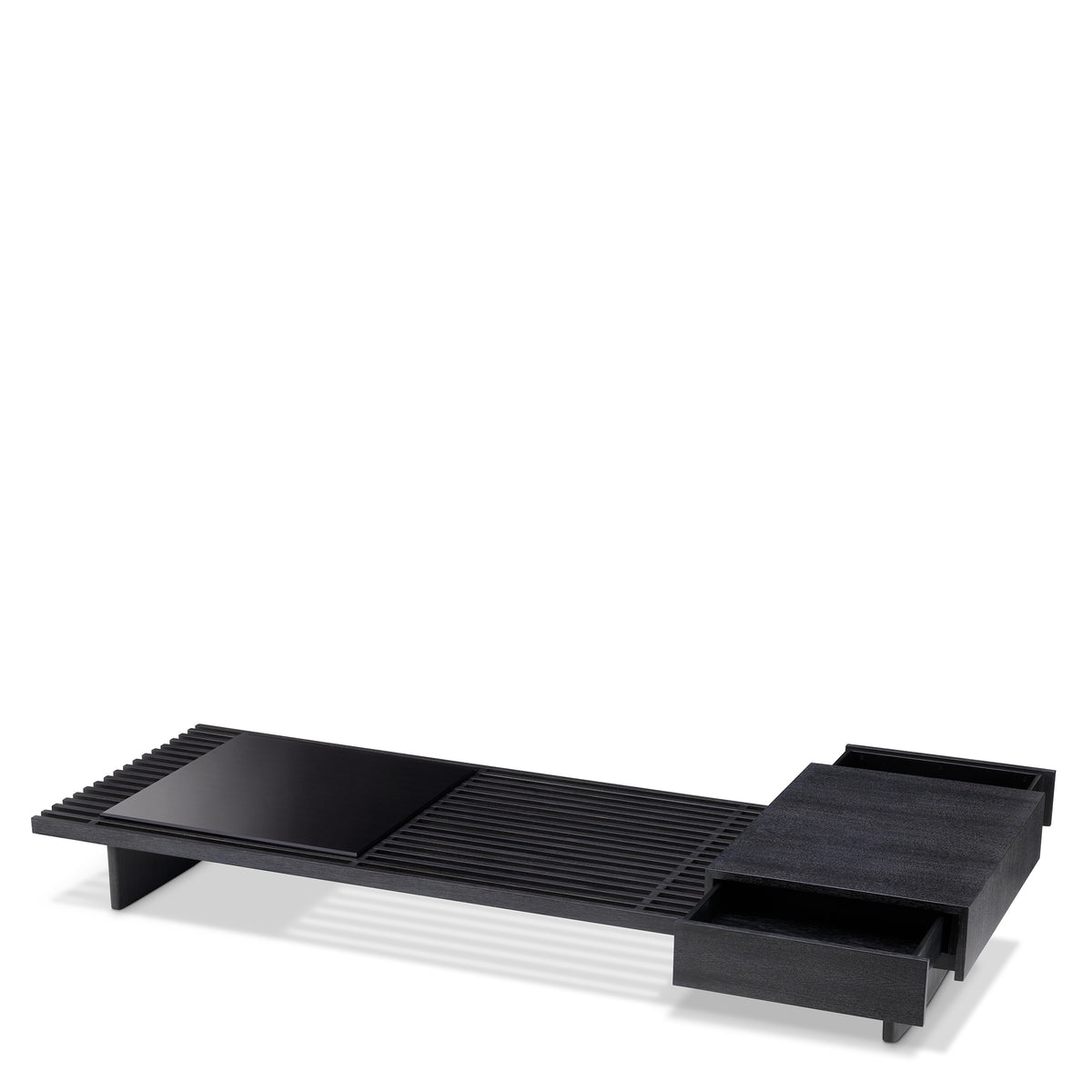 Eichholtz Coffee Table The Crest charcoal grey oak veneer incl glass top Pairing rich materials with sleek design, Coffee Table The Crest brings form and f