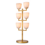 Eichholtz Table Lamp Valerius alabaster antique brass finish Featuring a clean-lined candelabra style frame and round base in an antique brass finish, Tabl